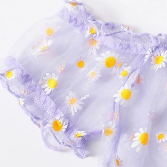 Black *** Sheer Play set, Romper, Teddy, Cosplay Pyjama set with Crop Top - Picture 3 of 7